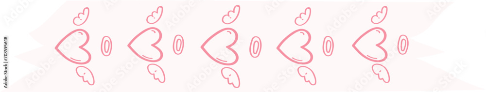 Heart washi tape on transparent background.
Heart washi tape on transparent background.