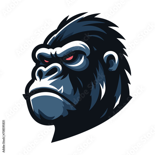 gorilla ape monkey head mascot design logo vector illustration isolated on white background