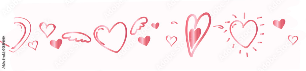 Heart washi tape on transparent background. Heart washi tape on transparent background.