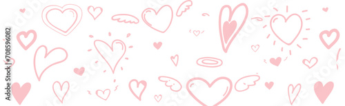 Heart washi tape on transparent background.