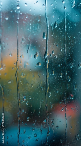 Rain Drops on Window, A Serene and Natural View