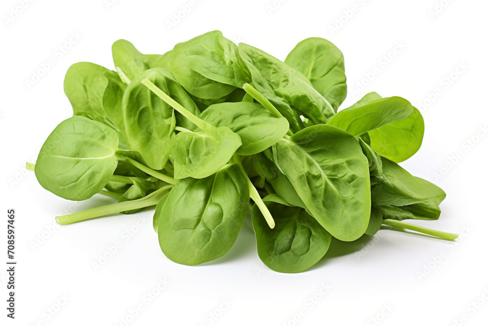 Mache (Lamb's Lettuce) isolated on white background created with Generative Ai Mache (Lamb's Lettuce) isolated on white background created with Generative Ai