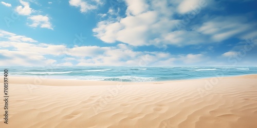 sand beach and blue sky, beautiful day, beach background
