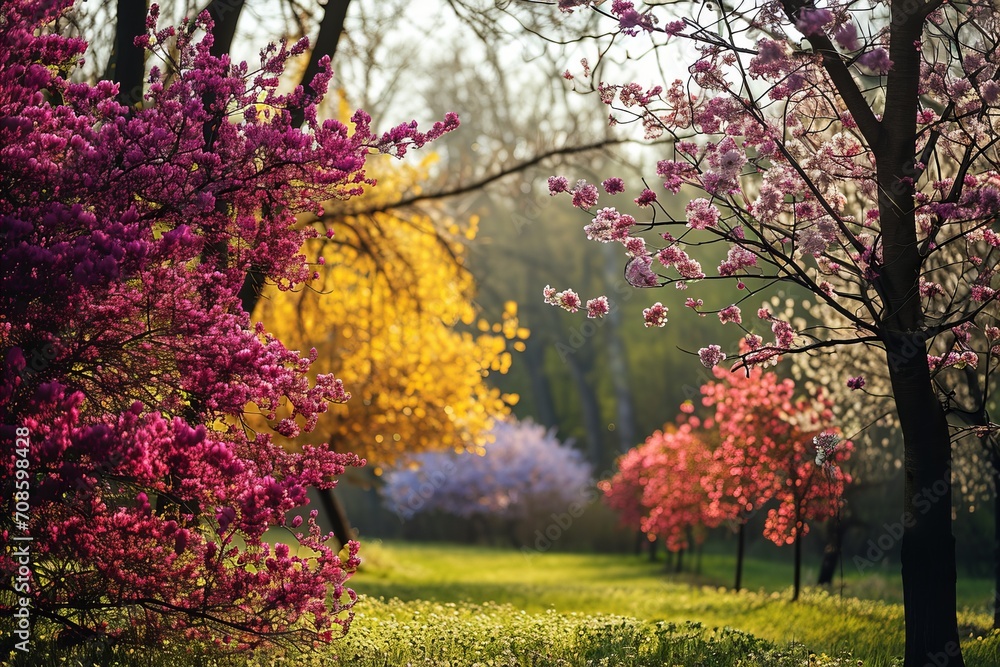 Bright and colorful flowers in full bloom, showcasing the beauty of spring Bright and colorful flowers in full bloom, showcasing the beauty of spring