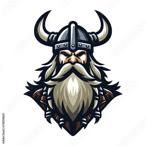 Viking head face vector illustration template, suitable for t shirt design, logo design, tattoo many more. Design isolated on white background