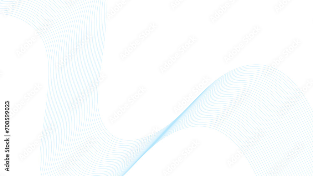 Fototapeta premium Abstract blue line wave background. Technology abstract lines on white background. Undulate Grey Wave Swirl, frequency sound wave, twisted curve lines with blend effect.