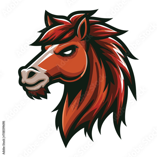 Wallpaper Mural brave strong animal horse head face mascot design vector illustration, logo template isolated on white background Torontodigital.ca