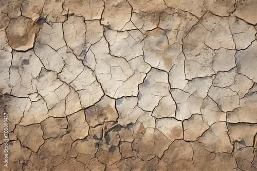texture of dried soil with cracks top view