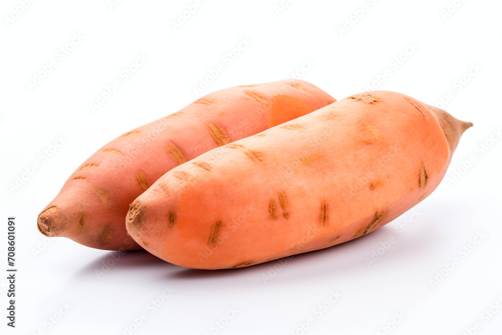 Sweet Potato isolated on white background created with Generative Ai Sweet Potato isolated on white background created with Generative Ai
