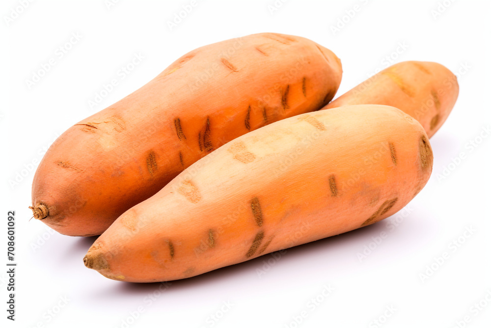 Sweet Potato isolated on white background created with Generative Ai Sweet Potato isolated on white background created with Generative Ai