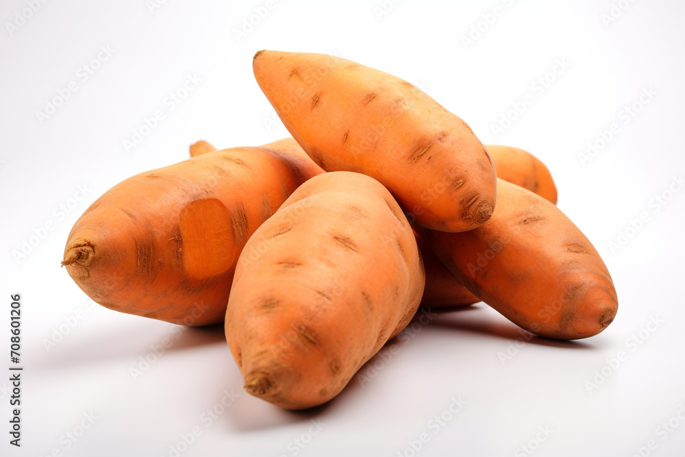 Sweet Potato isolated on white background created with Generative Ai Sweet Potato isolated on white background created with Generative Ai