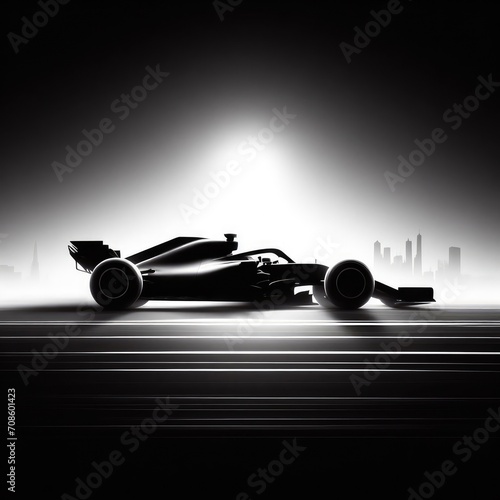 Racecar silhouette.