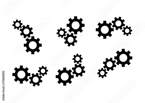 industrial wheel groups. cog symbols on a white background. wheel concept for idea, industry innovation