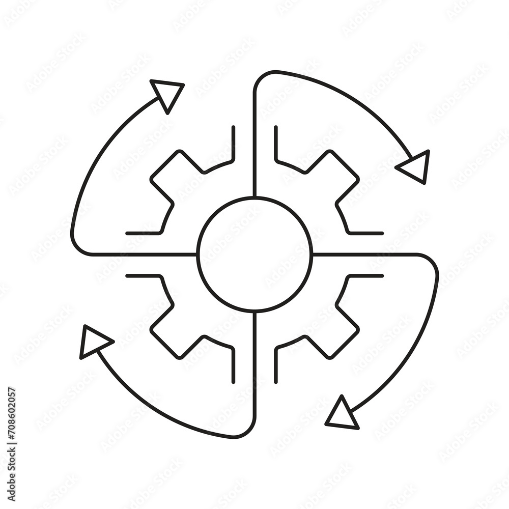 industry wheel symbol and arrow signs. impeller concept industry wheel symbol and arrow signs. impeller concept
