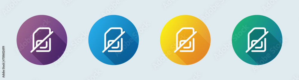 No sim line icon in flat design style. Lost connection signs vector illustration. No sim line icon in flat design style. Lost connection signs vector illustration.