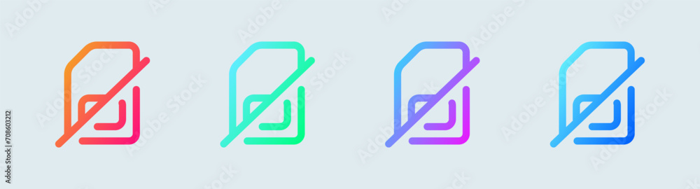 No sim line icon in gradient colors. Lost connection signs vector illustration. No sim line icon in gradient colors. Lost connection signs vector illustration.