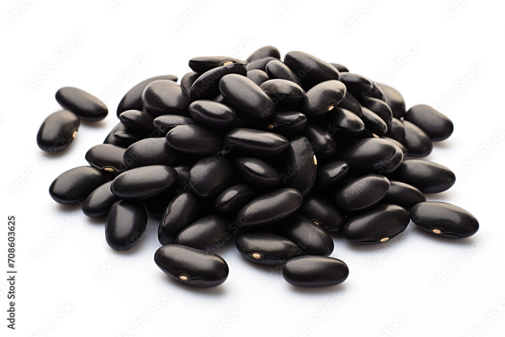 Black Bean isolated on white background created with Generative Ai Black Bean isolated on white background created with Generative Ai