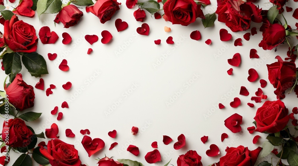 Abundance of Red Roses on White Background Abundance of Red Roses on White Background
