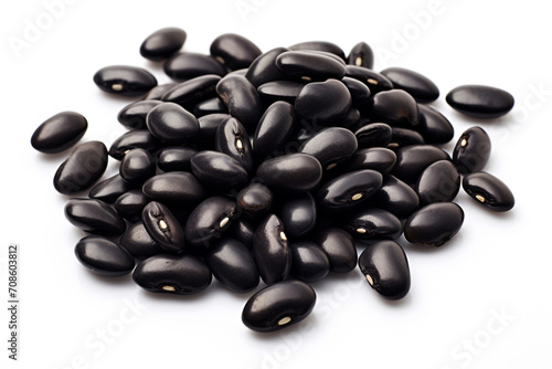 Black Bean isolated on white background created with Generative Ai