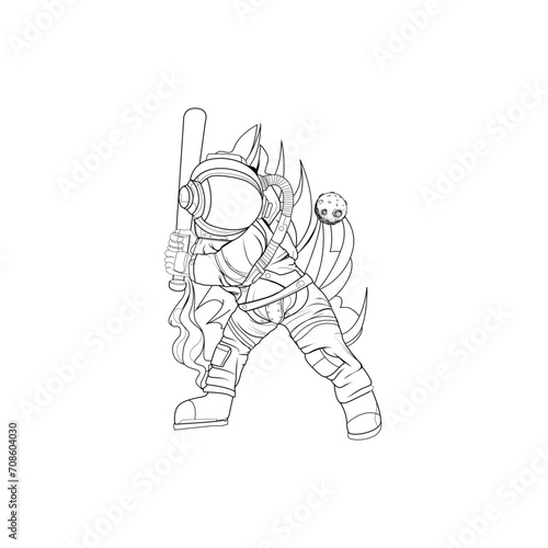 illustration of astronaut sport games.