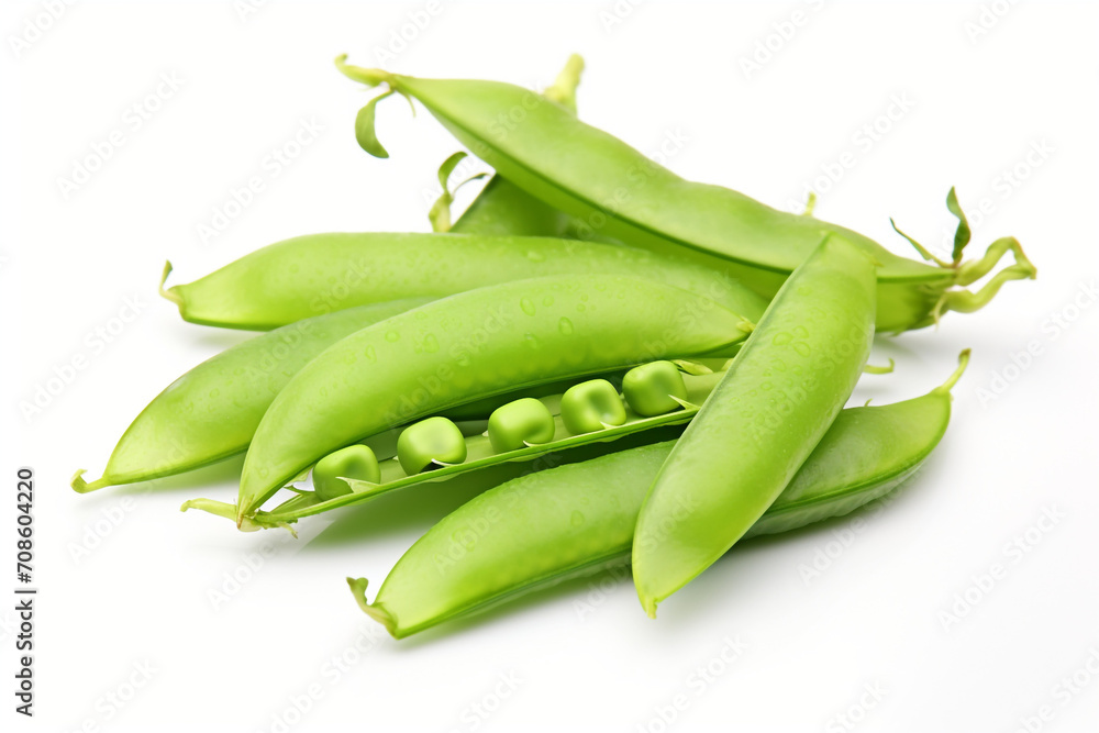 Snow Pea isolated on white background created with Generative Ai Snow Pea isolated on white background created with Generative Ai