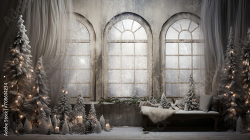 Artistic Christmas backdrop, a fusion of creativity and seasonal charm © Cloudyew