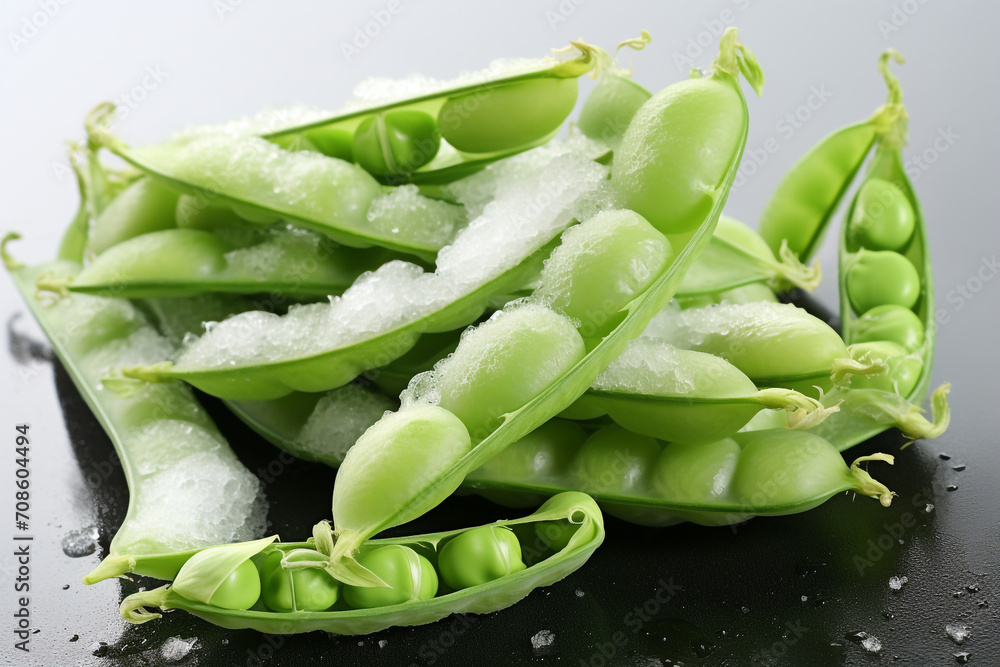 Snow Pea isolated on white background created with Generative Ai Snow Pea isolated on white background created with Generative Ai
