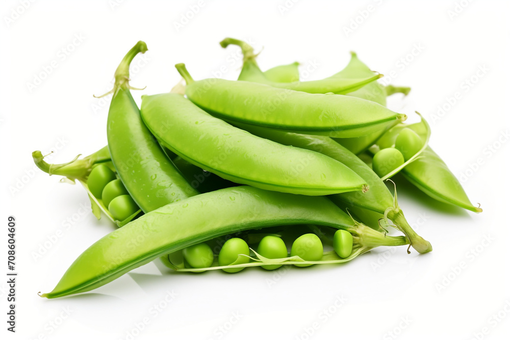 Snow Pea isolated on white background created with Generative Ai Snow Pea isolated on white background created with Generative Ai