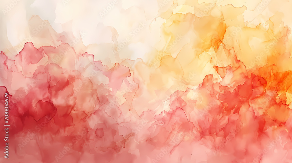 Soft watercolor wash in serene reds and yellows, perfect for peaceful background use, wallpaper or background resource