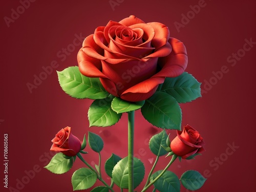 3D red rose background  Valentine s Day festival