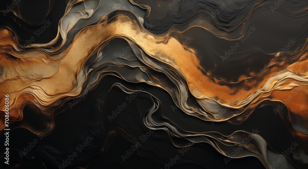 Black, Gold, Orange Spirals Wall Art, Patterned Image in Black and Gold for Background Aesthetics Black, Gold, Orange Spirals Wall Art, Patterned Image in Black and Gold for Background Aesthetics