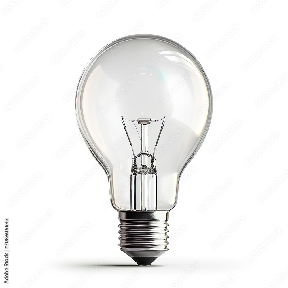 Light bulb isolated on white, Realistic photo image Light bulb isolated on white, Realistic photo image