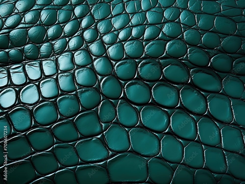 Fototapeta premium Blue crocodile or reptile leather texture.