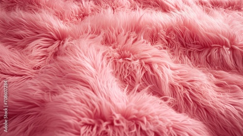 Close-Up of Pink Fur Texture for Textile or Fashion Design