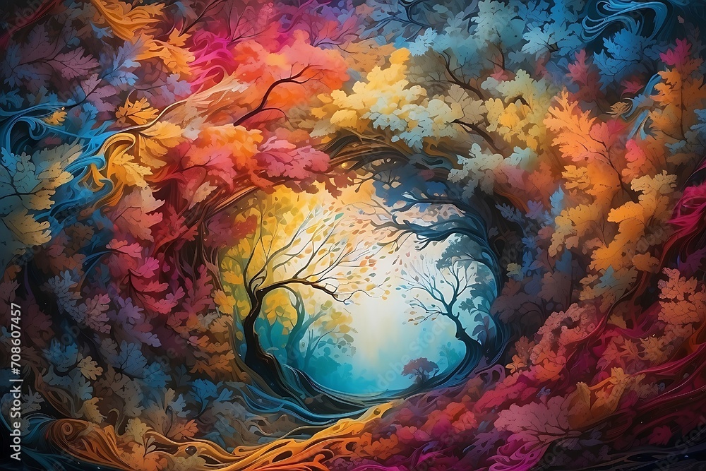 colorful abstract fractal background from tree colorful abstract fractal background from tree