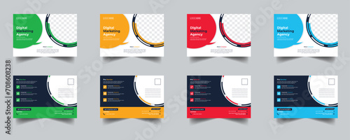 Modern Creative Corporate Post Card Template, Vector Template for Opening Invitation Editable, Professional Business Postcard Design, Event Card Design, Invitation Design, Direct Mail EDDM Template
