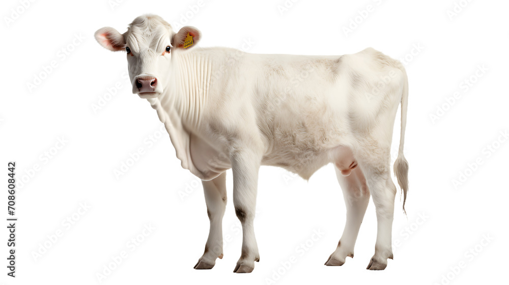 A majestic dairy cow, with a bright yellow tag on its ear, stands proudly among the herd of bovine, showcasing the beauty and grace of these gentle giants