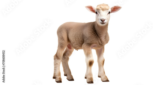 A precious newborn lamb bravely stands on a stark backdrop  its curious snout and innocent presence representing the beauty and resilience of nature s creatures