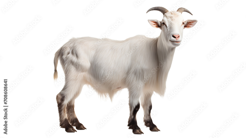 A majestic goatantelope stands tall, its snowy coat and impressive horns showcasing the beauty and resilience of this feral terrestrial mammal A majestic goatantelope stands tall, its snowy coat and impressive horns showcasing the beauty and resilience of this feral terrestrial mammal
