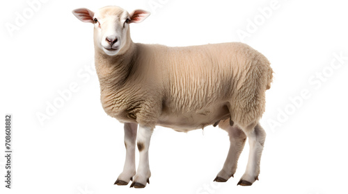 A lone sheep stands proud on a dark canvas, its snout raised in defiance as it embodies the resilience and determination of a steadfast herd animal