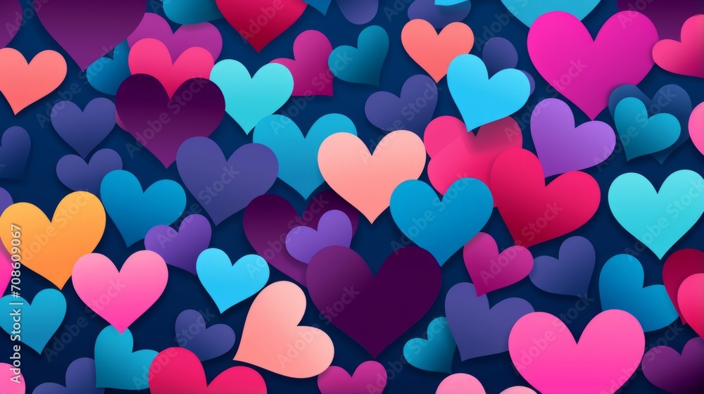 Hearts united pattern, humanity theme background for artwor