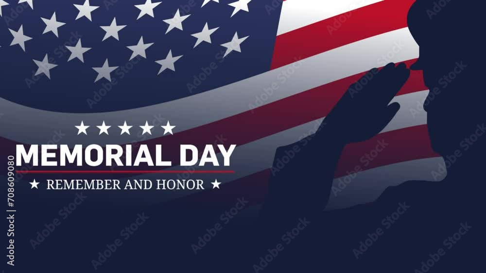 Memorial Day - Remember and honor with USA flag, Vector illustration ...