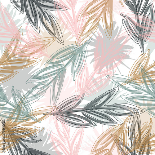 Palm foliage. Print for luxury fashion fabric, clothes, wallpaper.