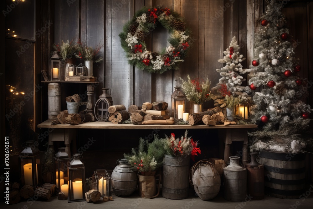 Rustic and cozy Christmas accents ready to showcase your message