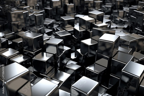 Abstract background of cubes .Texture of many square blocks of different heights. 