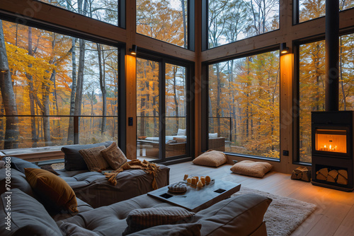 Comfy living room  cozy hygge style  interior design 