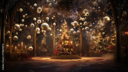Sparkling lights and festive ornaments for a joyful ambiance