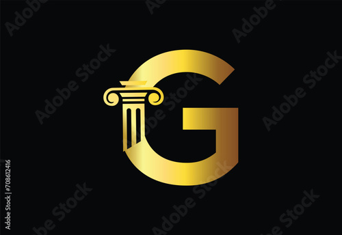 Low firm logo with latter G vector template, Justice logo, Equality, judgement logo vector illustration
