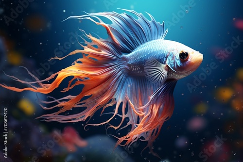Graceful fish exploring the mesmerizing undersea world. photo