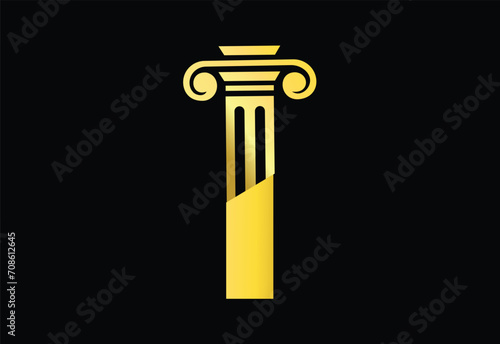 Low firm logo with latter I vector template, Justice logo, Equality, judgement logo vector illustration